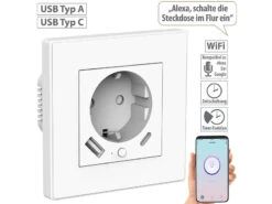 Luminea Home Control Steckdosen:10er-Set WLAN-Unterputzsteckdosen Mit App, Je 1x USB A, 1x USB C, 2 A 18 Luminea Home Control Steckdosen:10er-Set WLAN-Unterputzsteckdosen Mit App, Je 1x USB A, 1x USB C, 2 A -Pearl Shop zx5209 6 2