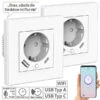 Luminea Home Control Ladeport Steckdose:3er-Set WLAN-Unterputzsteckdosen Mit App, Je 1x USB A, 1x USB C, 2 A 1 Luminea Home Control Ladeport Steckdose:3er-Set WLAN-Unterputzsteckdosen Mit App, Je 1x USB A, 1x USB C, 2 A -Pearl Shop zx5213 2