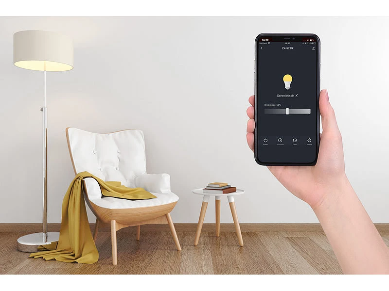 Luminea Home Control Dimmersteckdosen:3er Smarte WLAN-Dimmer-Steckdose Mit Phasenabschnittsdimmer Bis 200 W 6 Luminea Home Control Dimmersteckdosen:3er Smarte WLAN-Dimmer-Steckdose Mit Phasenabschnittsdimmer Bis 200 W – Bild 4