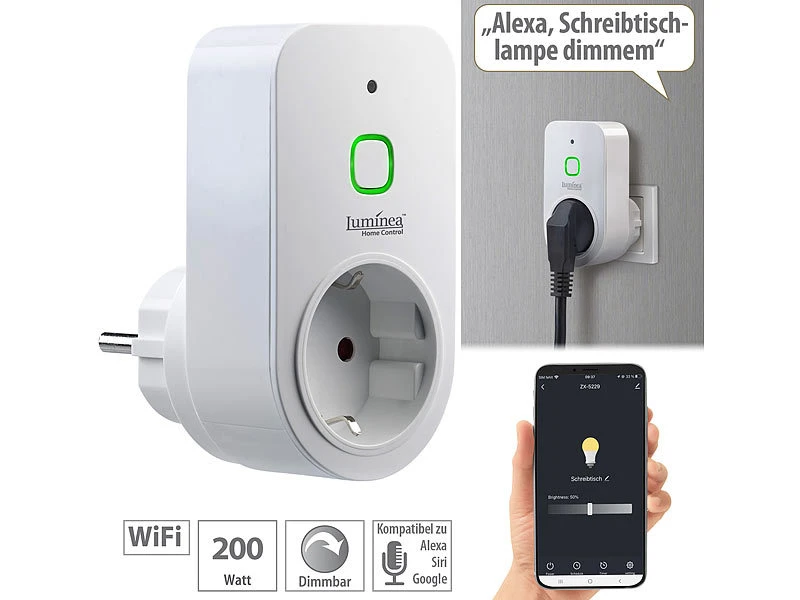 Luminea Home Control Dimmersteckdosen:3er Smarte WLAN-Dimmer-Steckdose Mit Phasenabschnittsdimmer Bis 200 W 13 Luminea Home Control Dimmersteckdosen:3er Smarte WLAN-Dimmer-Steckdose Mit Phasenabschnittsdimmer Bis 200 W – Bild 11