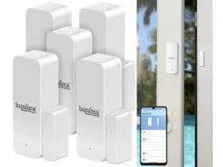 Luminea Home Control Fenstersensor:5er-Set ZigBee-Tür- & Fensteralarm, Für Alexa, GA Und Siri, App -Pearl Shop zx5244 0