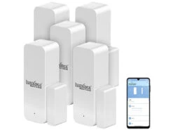 Luminea Home Control Fenstersensor:5er-Set ZigBee-Tür- & Fensteralarm, Für Alexa, GA Und Siri, App -Pearl Shop zx5244 1