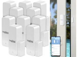 Luminea Home Control Türkontakt:10er-Set ZigBee-Tür- & Fensteralarme, Alexa, Google Assist., Siri, App -Pearl Shop zx5245 6