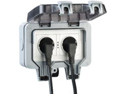 Luminea Home Control WLAN Steckdose:Outdoor-WLAN-Aufputz-Doppelsteckdose, Sprachbefehl, Strommessung, App 22 Luminea Home Control WLAN Steckdose:Outdoor-WLAN-Aufputz-Doppelsteckdose, Sprachbefehl, Strommessung, App -Pearl Shop zx5268 13 1