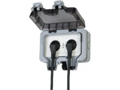 Luminea Home Control WLAN Steckdose:Outdoor-WLAN-Aufputz-Doppelsteckdose, Sprachbefehl, Strommessung, App 18 Luminea Home Control WLAN Steckdose:Outdoor-WLAN-Aufputz-Doppelsteckdose, Sprachbefehl, Strommessung, App -Pearl Shop zx5268 14 1