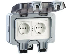 Luminea Home Control WLAN Steckdose:Outdoor-WLAN-Aufputz-Doppelsteckdose, Sprachbefehl, Strommessung, App 23 Luminea Home Control WLAN Steckdose:Outdoor-WLAN-Aufputz-Doppelsteckdose, Sprachbefehl, Strommessung, App -Pearl Shop zx5268 15 1