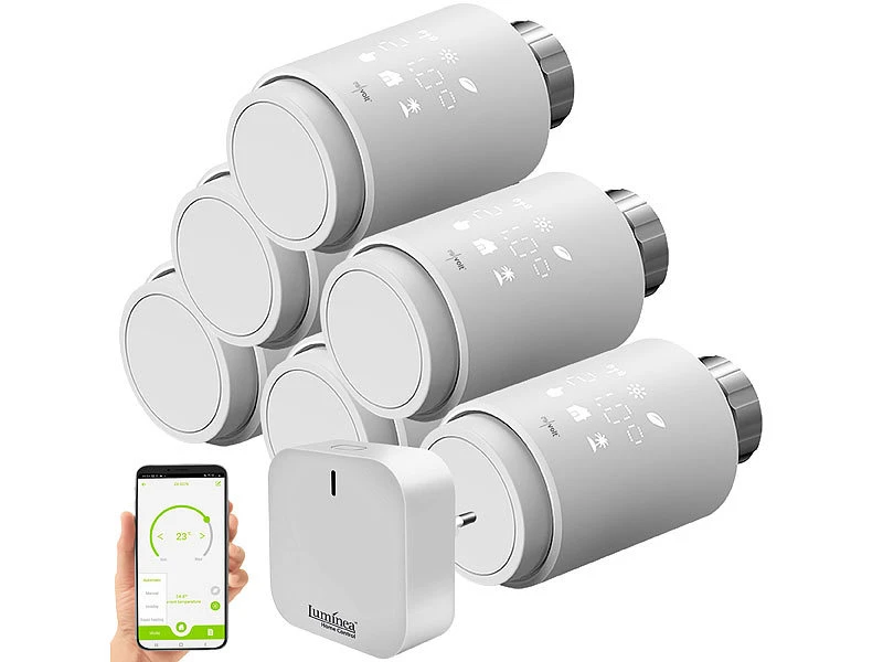 Revolt Heizungsthermostate:6er-Set Programmierbare Heizkörper-Thermostate Mit WLAN-Gateway & App 5 Revolt Heizungsthermostate:6er-Set Programmierbare Heizkörper-Thermostate Mit WLAN-Gateway & App – Bild 3