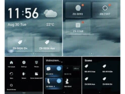 Luminea Home Control Smart Home Zentrale:Einbau-Smarthome-Zentrale, 4"/10,2cm Touchscreen, WLAN, ZigBee-Gateway -Pearl Shop zx5285 16