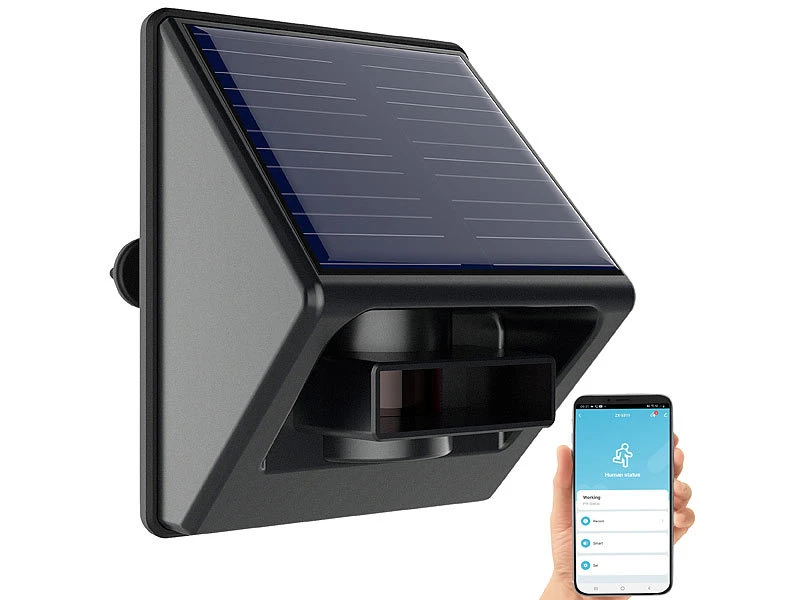 Luminea Home Control Bewegungs Melder:ZigBee-kompatibler Outdoor-PIR-Sensor Mit Solarpanel, App, IP55 4 Luminea Home Control Bewegungs Melder:ZigBee-kompatibler Outdoor-PIR-Sensor Mit Solarpanel, App, IP55 – Bild 2