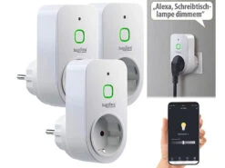 Luminea Home Control Dimmersteckdosen:3er Smarte WLAN-Dimmer-Steckdose Mit Phasenabschnittsdimmer Bis 200 W 17 Luminea Home Control Dimmersteckdosen:3er Smarte WLAN-Dimmer-Steckdose Mit Phasenabschnittsdimmer Bis 200 W -Pearl Shop zx5321 6