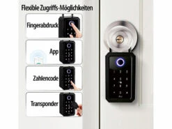 Xcase Schlüsseltresor:Smarter Schlüssel-Safe, Touch-PIN, Fingerprint, Transponder, Bluetooth -Pearl Shop zx5336 0 1