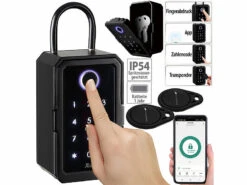 Xcase Tresor:Smarter Schlüssel-Safe & WLAN-Gateway, PIN Per Touch-Keys, Fingerprint -Pearl Shop zx5336 17