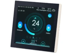 Revolt Funkthermostat:WLAN-Fußbodenheizung-Thermostat Mit Touchdisplay, Feinstaub-Anzeige -Pearl Shop zx7209 0