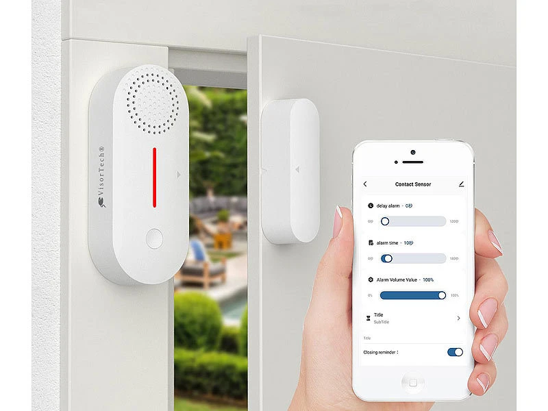 VisorTech Türkontakt Alarm:4er-Set 2in1-WLAN-Tür- & Fensteralarm, Sirene, App Und Sprachsteuerung 6 VisorTech Türkontakt Alarm:4er-Set 2in1-WLAN-Tür- & Fensteralarm, Sirene, App Und Sprachsteuerung – Bild 4