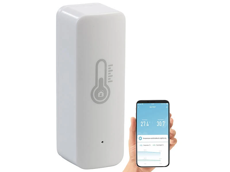Luminea Home Control Temperatur Datenlogger:4er-Set ZigBee-Temperatur- & Luftfeuchtigkeits-Sensoren Mit App 13 Luminea Home Control Temperatur Datenlogger:4er-Set ZigBee-Temperatur- & Luftfeuchtigkeits-Sensoren Mit App – Bild 11