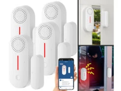 VisorTech Türkontakt Alarm:4er-Set 2in1-WLAN-Tür- & Fensteralarm, Sirene, App Und Sprachsteuerung 15 VisorTech Türkontakt Alarm:4er-Set 2in1-WLAN-Tür- & Fensteralarm, Sirene, App Und Sprachsteuerung -Pearl Shop zx7231 6