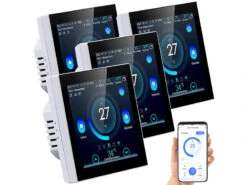 Revolt WLAN Thermostat Heizung:4er-Set WLAN-Thermostate Für Fußbodenheizungen, Touchdisplay -Pearl Shop zx7284 5