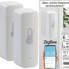 Luminea Home Control ZigBee Hygrometer:2er-Set ZigBee-Temperatur- & Luftfeuchtigkeits-Sensoren Mit App -Pearl Shop zx7311 14