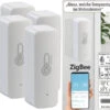 Luminea Home Control Temperatur Datenlogger:4er-Set ZigBee-Temperatur- & Luftfeuchtigkeits-Sensoren Mit App -Pearl Shop zx7312 14
