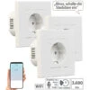 Luminea Home Control Smart-Steckdose Alexa:3er-Set WLAN-Unterputz-Steckdosen Mit Verbrauch-Messung, App, 3.680 W -Pearl Shop zx7316 2