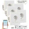 Luminea Home Control Amazon Alexa Steckdose:5er-Set WLAN-Unterputz-Steckdosen Mit Verbrauch-Messung, App, 3.680 W -Pearl Shop zx7317 2