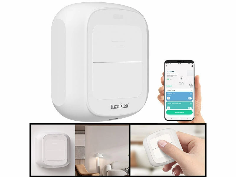 Luminea Home Control Smarthome Taster:4er-Set Smarte WLAN-Fernbedienung Mit 2 Tasten, Licht & Szenen Steuern 13 Luminea Home Control Smarthome Taster:4er-Set Smarte WLAN-Fernbedienung Mit 2 Tasten, Licht & Szenen Steuern – Bild 11