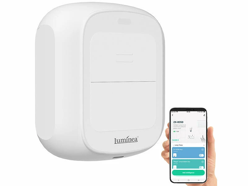 Luminea Home Control Smarthome Taster:4er-Set Smarte WLAN-Fernbedienung Mit 2 Tasten, Licht & Szenen Steuern 14 Luminea Home Control Smarthome Taster:4er-Set Smarte WLAN-Fernbedienung Mit 2 Tasten, Licht & Szenen Steuern – Bild 12