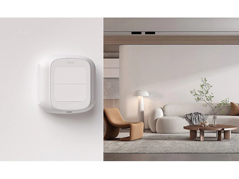 Luminea Home Control Smarthome Taster:4er-Set Smarte WLAN-Fernbedienung Mit 2 Tasten, Licht & Szenen Steuern 10 Luminea Home Control Smarthome Taster:4er-Set Smarte WLAN-Fernbedienung Mit 2 Tasten, Licht & Szenen Steuern – Bild 8