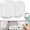 Luminea Home Control Funk Lichtschalter:2er-Set Smarte WLAN-Fernbedienung Mit 2 Tasten, Licht & Szenen Steuern -Pearl Shop zx8352 2
