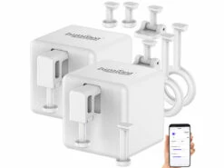 Luminea Home Control Funk-Schalter-Aufsätze:2er-Set Smarte Schalter-Aufsätze Für Kippschalter & Taster, Mit App -Pearl Shop zx9136 28